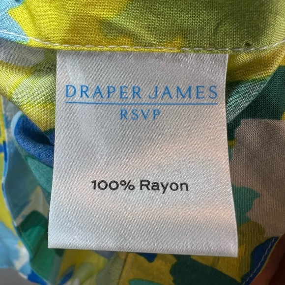 Draper James RSVP Womens Button Side Floral Tank Top Yellow Lightweight Sz Large - Picture 14 of 15